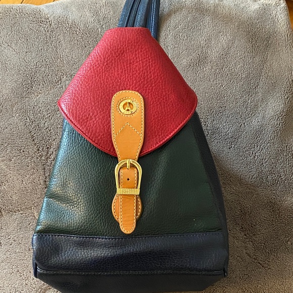 Stylish Red and Black Leather Backpack - Picture 1 of 6